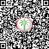 Un code QR avec un logo au centre représentant un palmier vert sur un fond circulaire blanc entouré de rouge, probablement un lien vers le site Web de Kempinski Dubai Marina ou une ressource en ligne liée au logo.