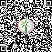 Le code QR présente une icône de palmier au centre, entourée d'un cercle rouge, incarnant l'élégance et le luxe rappelant Franck Muller à Dubaï.