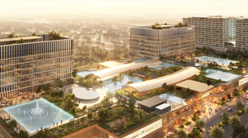 La Piazza Roma, un complejo urbano moderno, se caracteriza por sus altos edificios acristalados, jardines en las azoteas, numerosas piscinas y fuentes. Las calles peatonales conectan las zonas donde la gente disfruta de las tiendas al aire libre y los espacios de ocio.