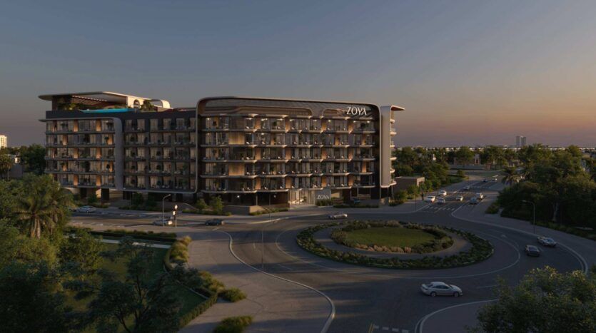 Un hôtel moderne de plusieurs étages, baptisé Zoya, niché au cœur d'une végétation luxuriante et d'un rond-point animé par le va-et-vient des voitures au crépuscule, accueille ses clients avec ses balcons élégants. Ce havre de paix abrite également la ravissante lagune Mirari by Zoya, qui allie à la perfection le raffinement urbain et la beauté naturelle.